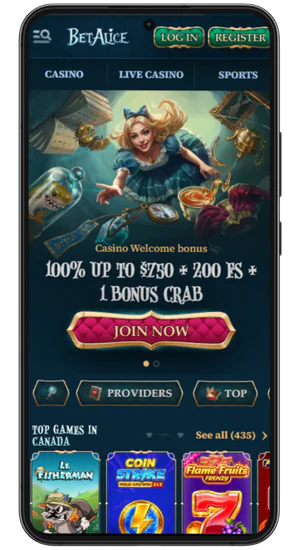 BetAlice main page